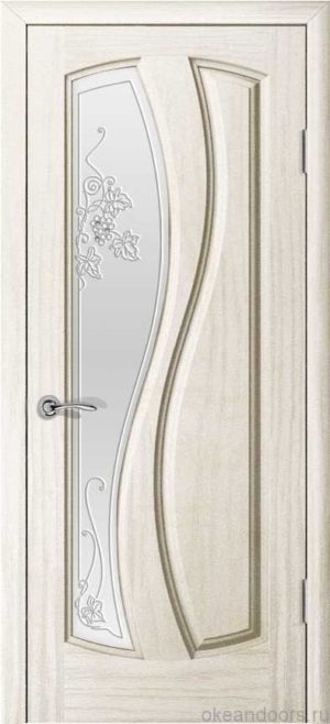 Двери Океан Шарм (Ясень белый жемчуг), стекло белое