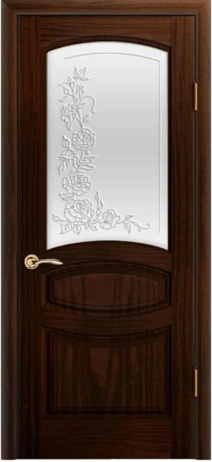 Двери Океан Изабелла (ясень винтаж), стекло белое решетка