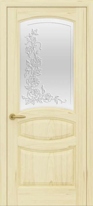 Двери Океан Изабелла (ясень слоновая кость), стекло белое