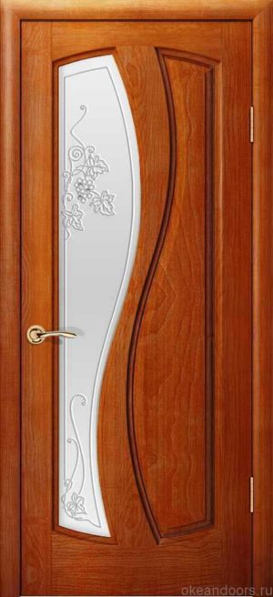 Двери Океан Шарм (красное дерево), стекло белое