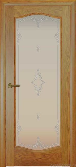 Двери Океан Аврора (дуб золотой), стекло белое
