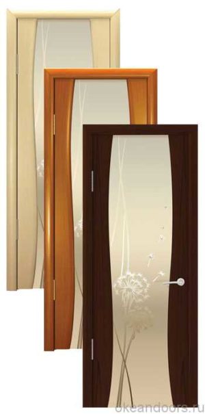 Коллекция дверей Океан Буревестник-2 "Одуванчик" (10 цветов, белое стекло)