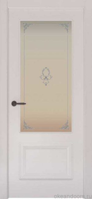 Дверь Provence 2 (белая эмаль, стекло белое Виола)