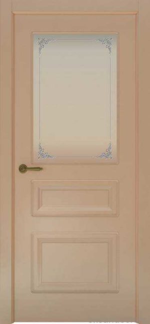 Дверь Provence 3 (капучино, стекло белое Виола)
