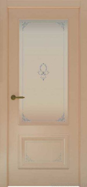 Дверь Provence 2 Flora (капучино, стекло белое Виола)