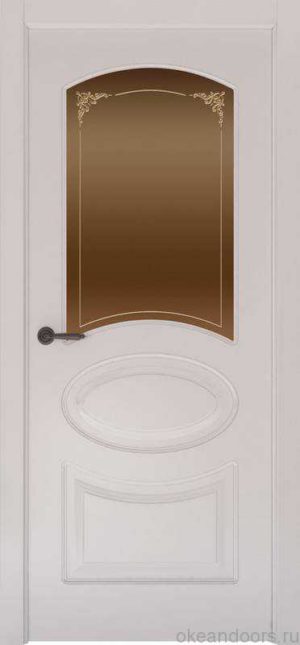 Дверь Provence 1 (белая эмаль, стекло бронзовое Виола)
