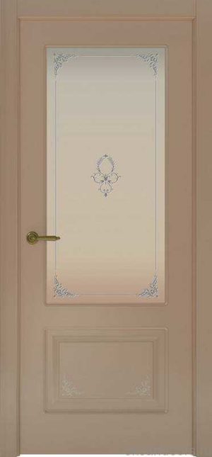 Дверь Океан Provence 2 Flora (мокко, белое стекло)