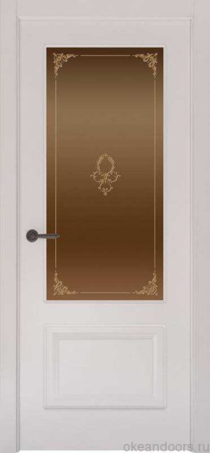Дверь Provence 2 (белая эмаль, стекло бронзовое Виола)
