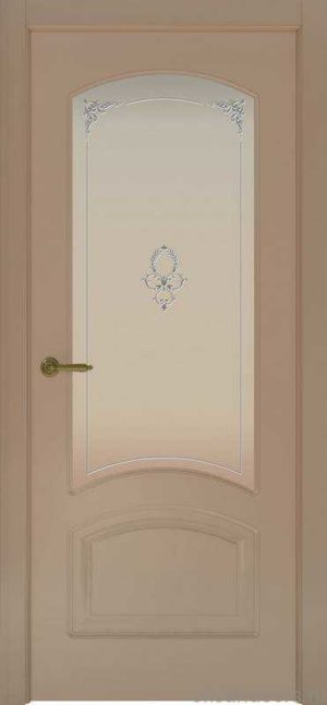 Дверь Provence 4 (мокко, стекло белое Виола)