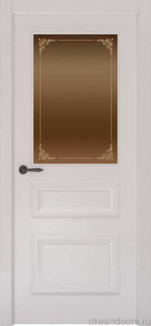 Дверь Provence 3 (белая эмаль, стекло бронзовое Виола)