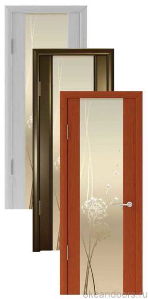 Коллекция дверей Океан Шторм-3 "Одуванчик" (10 цветов, белое стекло)