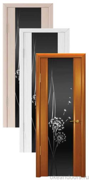 Коллекция дверей Океан Шторм-3 "Одуванчик" (10 цветов, черное стекло)
